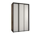 Armoire Davos 1 À Portes Coulissantes 150x45x235.2 Cm - 3 Portes (noir/blanc/noir)