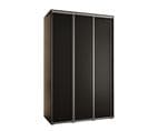 Armoire Davos 1 À Portes Coulissantes 150x45x235.2 Cm - 3 Portes (noir/noir/argent)