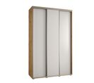 Armoire Davos 1 à Portes Coulissantes 235,2/150/60 3 Portes (artisan/blanc/argent)