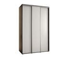 Armoire Davos 1 à Portes Coulissantes 235,2/150/60 3 Portes (noir/blanc/argent)