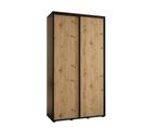 Armoire Davos 1 à Portes Coulissantes 235,2/160/45 3 Portes (noir/artisan/noir)