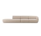 Canapé Gauche "miley", 4 Places, Beige, Tissu Chenille