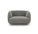 Fauteuil "miley", 1 Place, Gris Clair, Velours