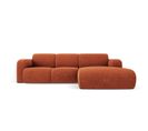 Canapé D'angle Droit "molino", 4 Places, Terracotta, Tissu Chenille