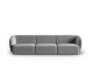 Canapé Modulable "shane", 3 Places, Gris, Velours