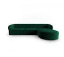 Canapé D'angle Droit Modulable "shane", 4 Places, Vert Bouteille, Velours