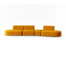 Canapé Modulable Droit "shane", 6 Places, Jaune, Velours