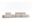 Canapé Modulable Gauche "shane", 6 Places, Beige, Velours