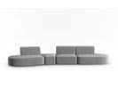 Canapé Modulable Gauche "shane", 6 Places, Gris, Velours