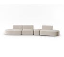 Canapé Modulable Droit "shane", 6 Places, Beige, Velours