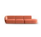 Canapé Modulable Droit "shane", 4 Places, Corail, Velours