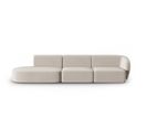 Canapé Modulable Gauche "shane", 4 Places, Beige, Velours