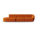 Canapé Modulable Gauche "shane", 4 Places, Terracotta, Velours