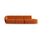 Canapé Modulable Droit "shane", 4 Places, Terracotta, Velours