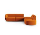 Canapé D'angle Droit Modulable "shane", 5 Places, Terracotta, Velours