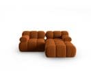 Canapé D'angle Droit Modulable "bellis", 3 Places, Terracotta, Velours