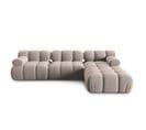 Canapé Modulable "bellis", 4 Places, Beige, Velours