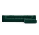 Canapé D'angle Droit Modulable "serena", 5 Places, Vert Bouteille, Velours