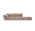 Canapé Droit "kaelle", 4 Places, Beige, Velours