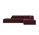 Canapé D'angle Droit Modulable "ruby", 4 Places, Bordeaux, Imitation Cuir