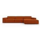 Canapé D'angle Droit "jodie", 4 Places, Terracotta, Tissu Structurel