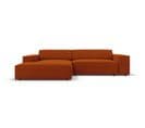 Canapé D'angle Gauche Modulable "jodie", 3 Places, Terracotta, Tissu Structurel