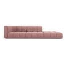 Canapé Modulable Droit "serena", 4 Places, Rose, Tissu Structurel