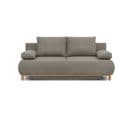 Banquette Convertible 3 Places Mika - Tissu Beige - Coffre De Rangement - L 192 X H 84 X P 93 Cm