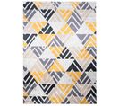 Tapis Salon Jaune Gris Beige Triangles Zigzag Fin 120x170 Toscana