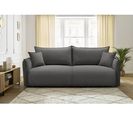 Canapé convertible 3 places avec coffre MARCEAU tissu gris foncé