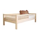 Lit 90x190 Barrière Et Sommier Inclus Pieds 19 Cm Adèle - Bois