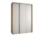 Armoire Davos 1 à Portes Coulissantes 235,2/180/45 3 Portes (artisan/blanc/argent)