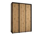 Armoire Davos 1 à Portes Coulissantes 235,2/180/45 3 Portes (noir/artisan/noir)