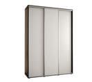 Armoire Davos 1 à Portes Coulissantes 235,2/180/45 3 Portes (noir/blanc/argent)