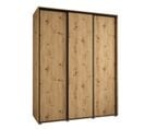 Armoire Davos 1 À Portes Coulissantes 190x60x235.2 Cm - 3 Portes - Bois Et Noir