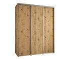 Armoire Davos 1 À Portes Coulissantes 190x60x235.2 Cm - 3 Portes - Bois Et Argent