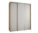 Armoire Davos 1 À Portes Coulissantes 190x60x235.2 Cm - 3 Portes - Bois Et Blanc