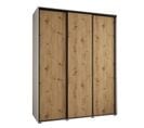 Armoire Davos 1 À Portes Coulissantes 190x60x235.2 Cm - 3 Portes - Bois Et Blanc