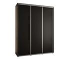 Armoire Davos 1 à Portes Coulissantes 235,2/190/60 3 Portes (noir/noir/argent)