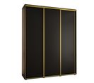 Armoire Davos 1 À Portes Coulissantes 190x60x235.2 Cm - 3 Portes - Noir Et Or