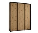 Armoire Davos 1 À Portes Coulissantes 200x45x235.5 Cm - 3 Portes - Bois Et Noir