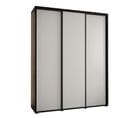 Armoire Davos 1 À Portes Coulissantes 200x45x235.5 Cm - 3 Portes - Noir Et Blanc