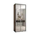 Armoire Davos 2 À Portes Coulissantes 100x45x235.2 Cm - 2 Portes - Blanc Et Noir