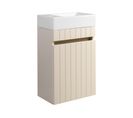 Ensemble Meuble Suspendu Line Couleur Amande Avec Le Lavabo Fika 40 Cm