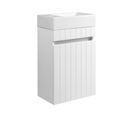 Ensemble Meuble Suspendu Line Blanc Avec Le Lavabo Fika 40 Cm