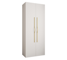 Armoire 2 Portes Como 2 - 100x50x245.5 Cm (blanc/or)