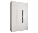 Armoire 3 Portes Como 2 - 150x40x245.5 Cm (blanc/noir)