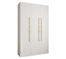 Armoire 3 Portes Como 2 - 150x40x245.5 Cm (blanc/or)