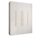 Armoire 4 Portes Como 2 - 190x50x245.5 Cm (blanc/or)