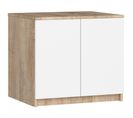 Surmeuble Pour Armoire S60 Chêne Sonoma 60 Cm 2 Portes Façade Blanche 2 Étagères 60x51x55 Cm